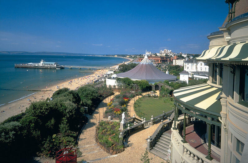 Ausblick auf den Strand in Bournemouth