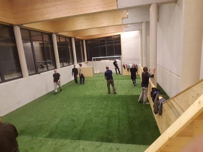 Fußballhalle im Ski- und Snowboardcamp im Zilltertal