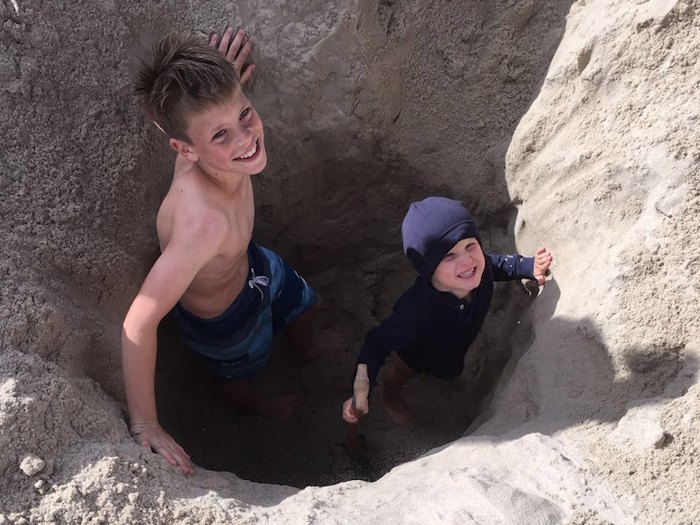 Sandgrube im Sommercamp auf Sylt