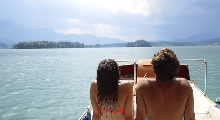 Pedalo fahren auf der Jugendreise Kärnten