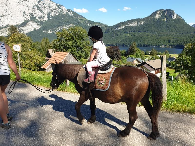 Pony reiten im Sommercamp für Kinder