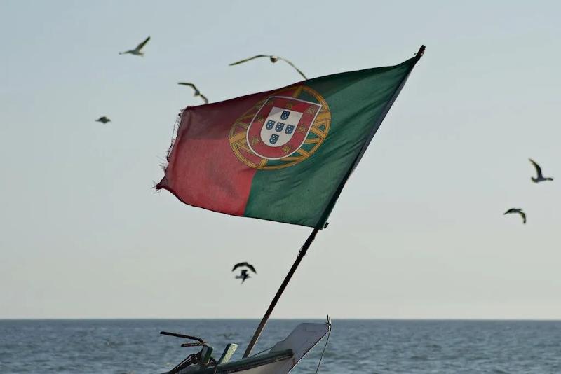 Portugal Flagge im Camp in Portugal